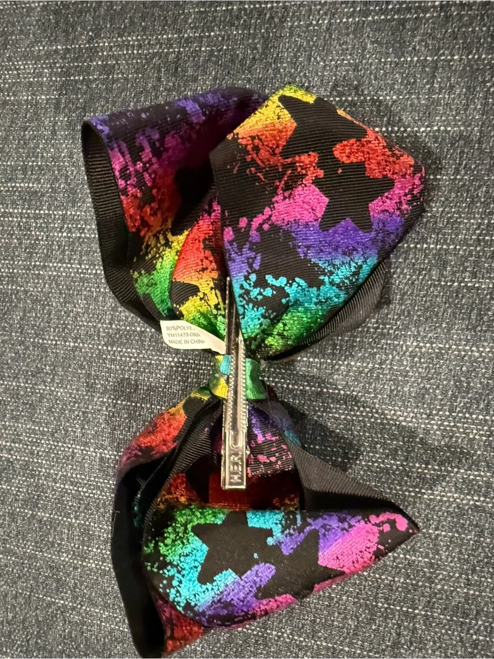 JoJo Siwa Black Bow with Rainbow Paint-Splash